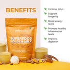 Supplement facts label on back of Paleovalley Golden Milk packaging