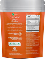 Vegetarian and gluten free Qunol turmeric plus ginger soft chews for daily joint comfort.
