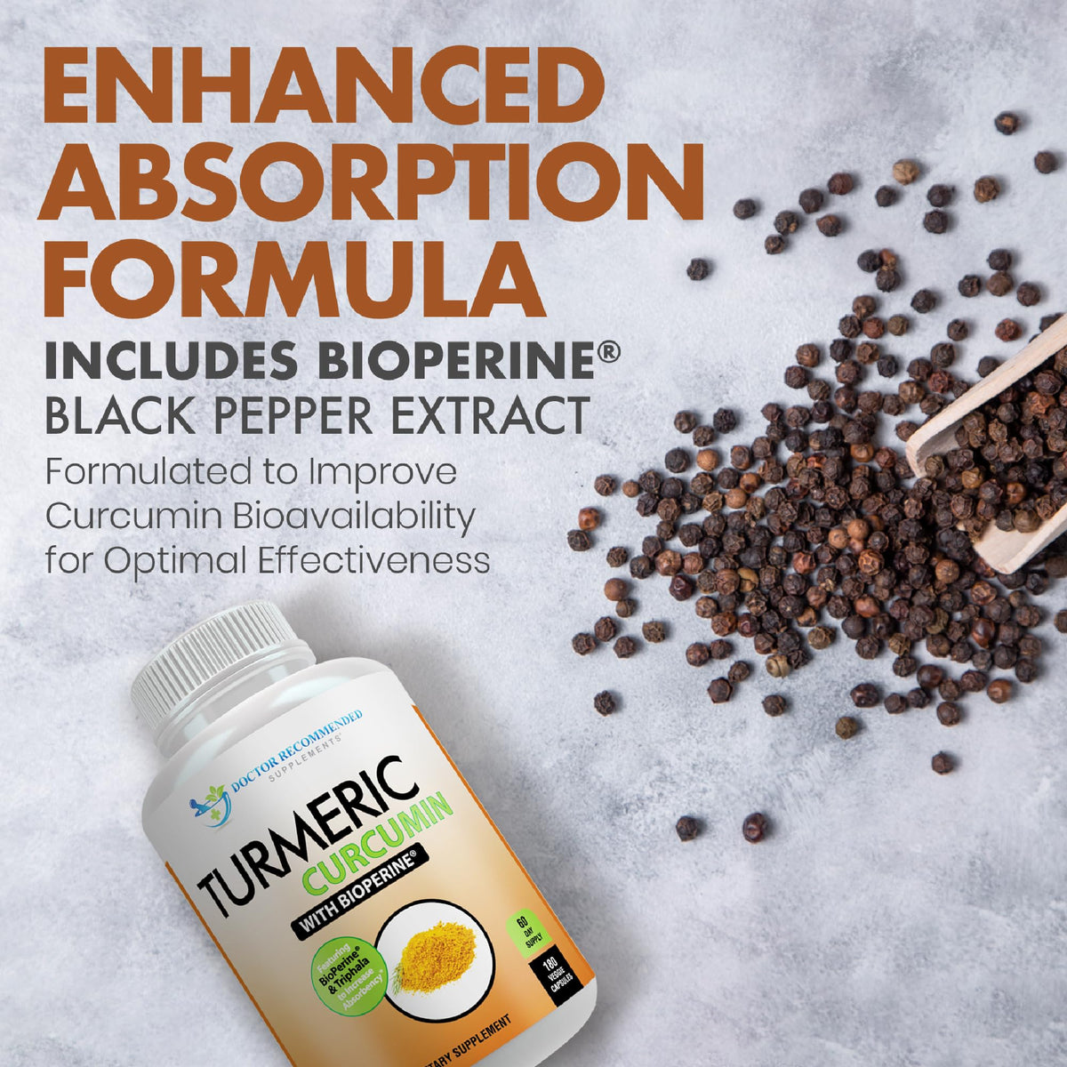 Doctor Recommended Turmeric dietary supplement featuring organic Triphala powder for digestion