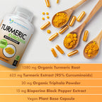 Doctor Recommended Supplements turmeric curcumin 180 vegan capsules dietary facts and premium ingredients