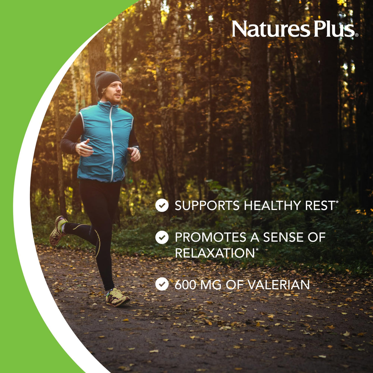 Authentic USA imported NaturesPlus 30 vegetarian tablets packaging for relaxation