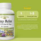 Natural Factors Sleep Relax capsule size and visual representation