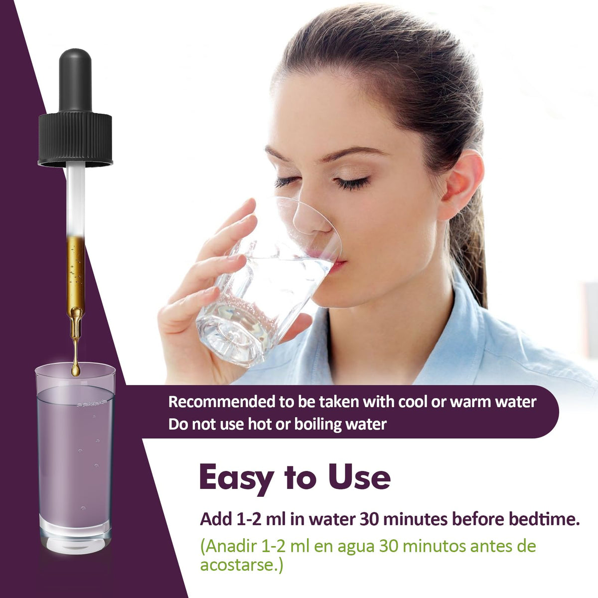 Nurbetoxa imported valerian root liquid drops packaging and dosage directions.