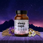 Close up of the vegetable cellulose capsules from the Santa Cruz Paleo sleep formula