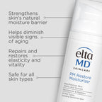 EltaMD PM Restore lightweight night moisturizer container showing ingredient details for barrier repair