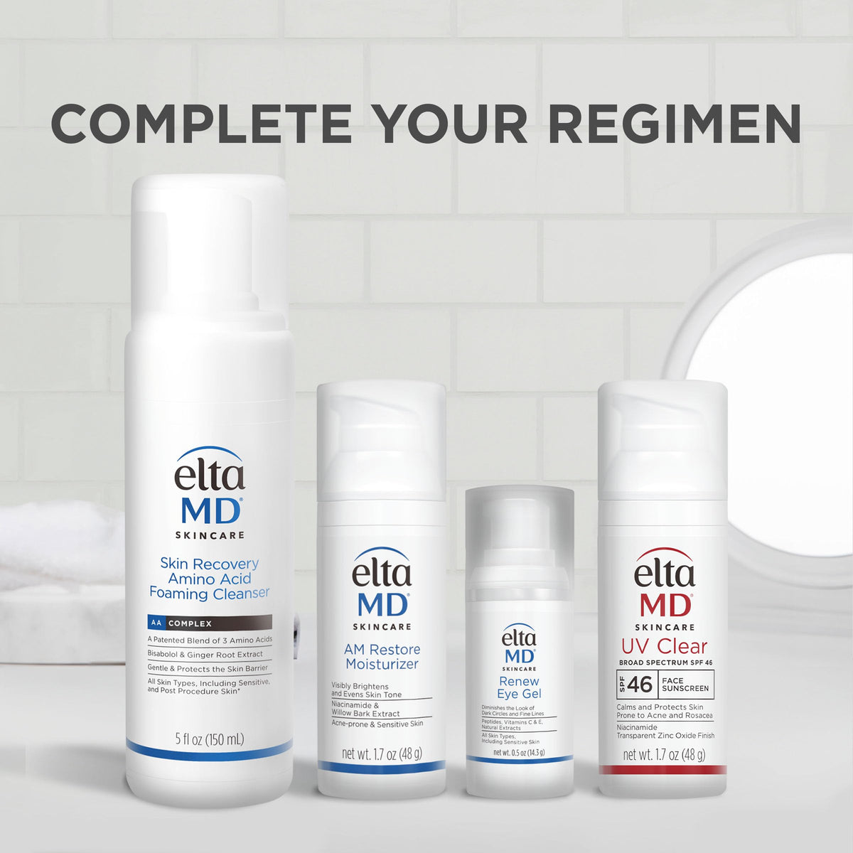 Dermatologist recommended EltaMD oil free eye gel bottle for unisex skincare