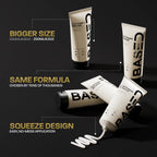 Side angle view of BASED BODYWORKS curl defining cream for men displaying authentic imported packaging details
