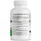 Side angle view of Bronson premium liver support supplement bottle detailing the non GMO and gluten free seals.