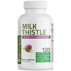 Top down perspective of the secure safety seal on a fresh bottle of Bronson antioxidant liver detox capsules.