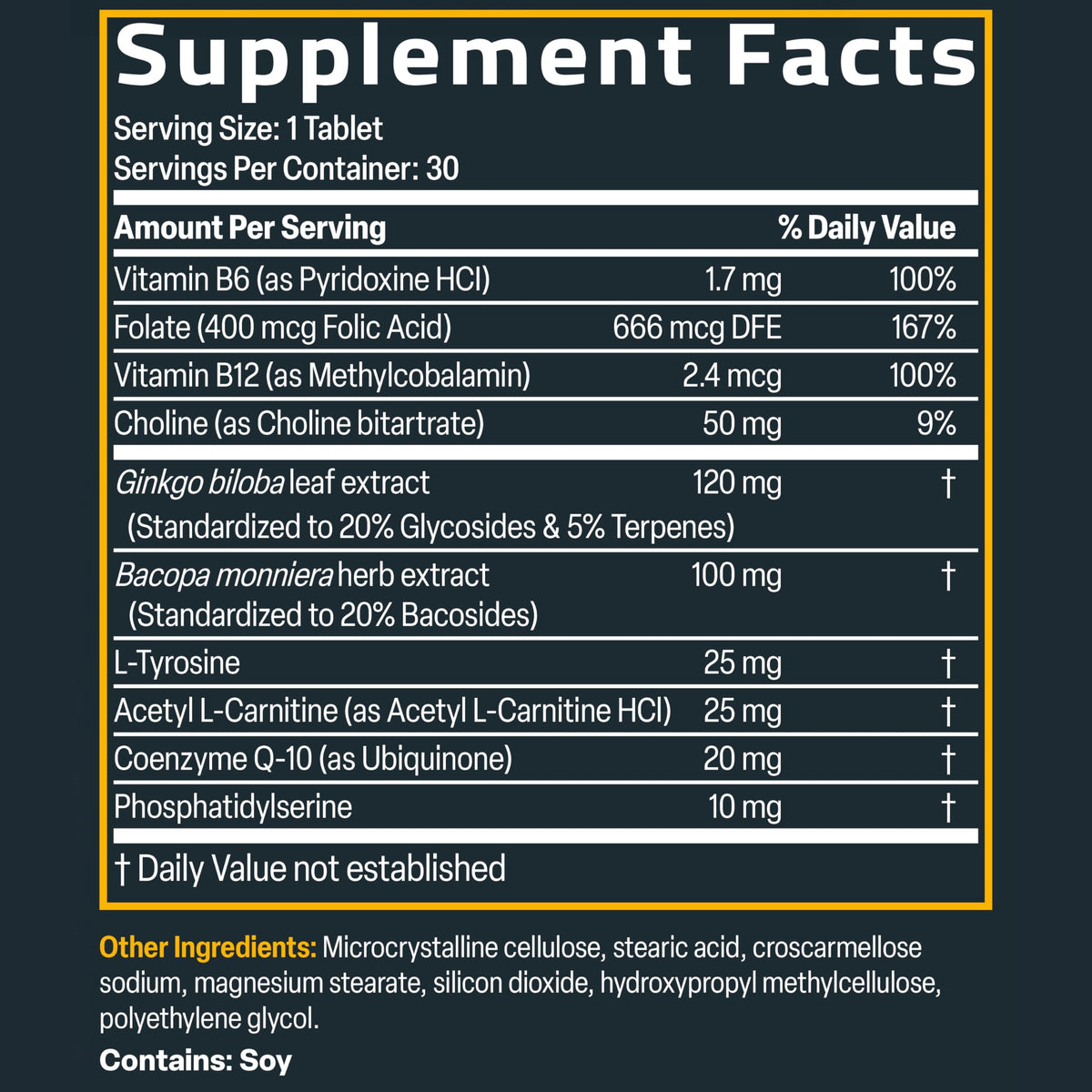 Lifestyle shot of Bronson cognitive focus supplement bottle beside books demonstrating brain support for studying.