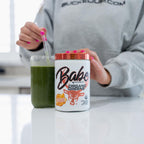 Orange Sunrise flavored green superfood powder texture