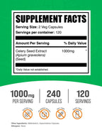 BulkSupplements Celery Seed Extract label details