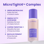 Back label of GOPURE belly cream showing ingredient list including rosehip seed oil and longan seed extract