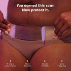 Frida Mom postpartum care packaging demonstrating the flexible and waterproof nature of the keloid scar reduction treatment