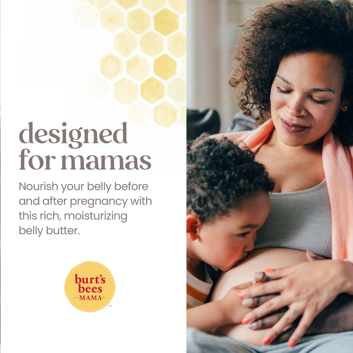 Burts Bees mama bee rich moisturizing cream product labeling close up