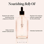 Plant based stretch mark body oil for prenatal hydration.