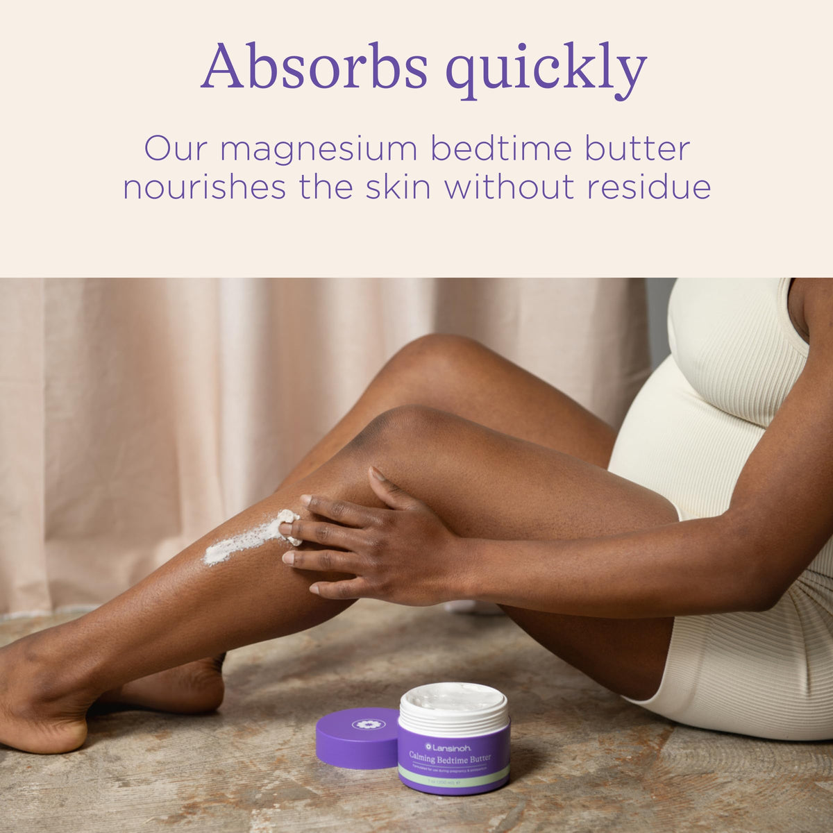 Seven ounce jar of Lansinoh calming bedtime butter for postpartum skincare