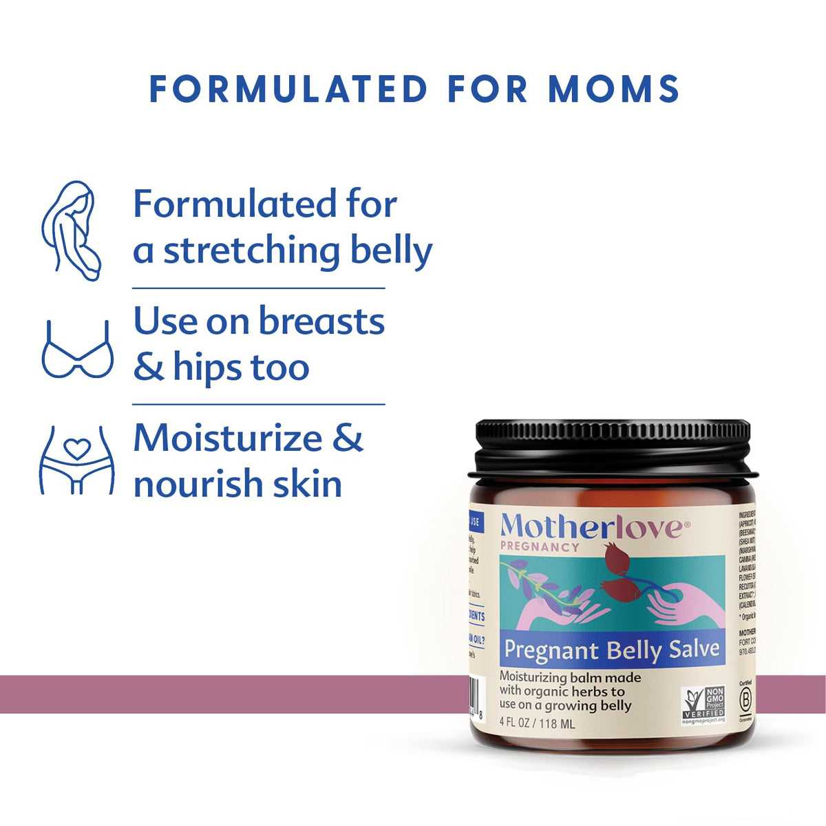 Motherlove pregnancy moisturizing balm texture close up