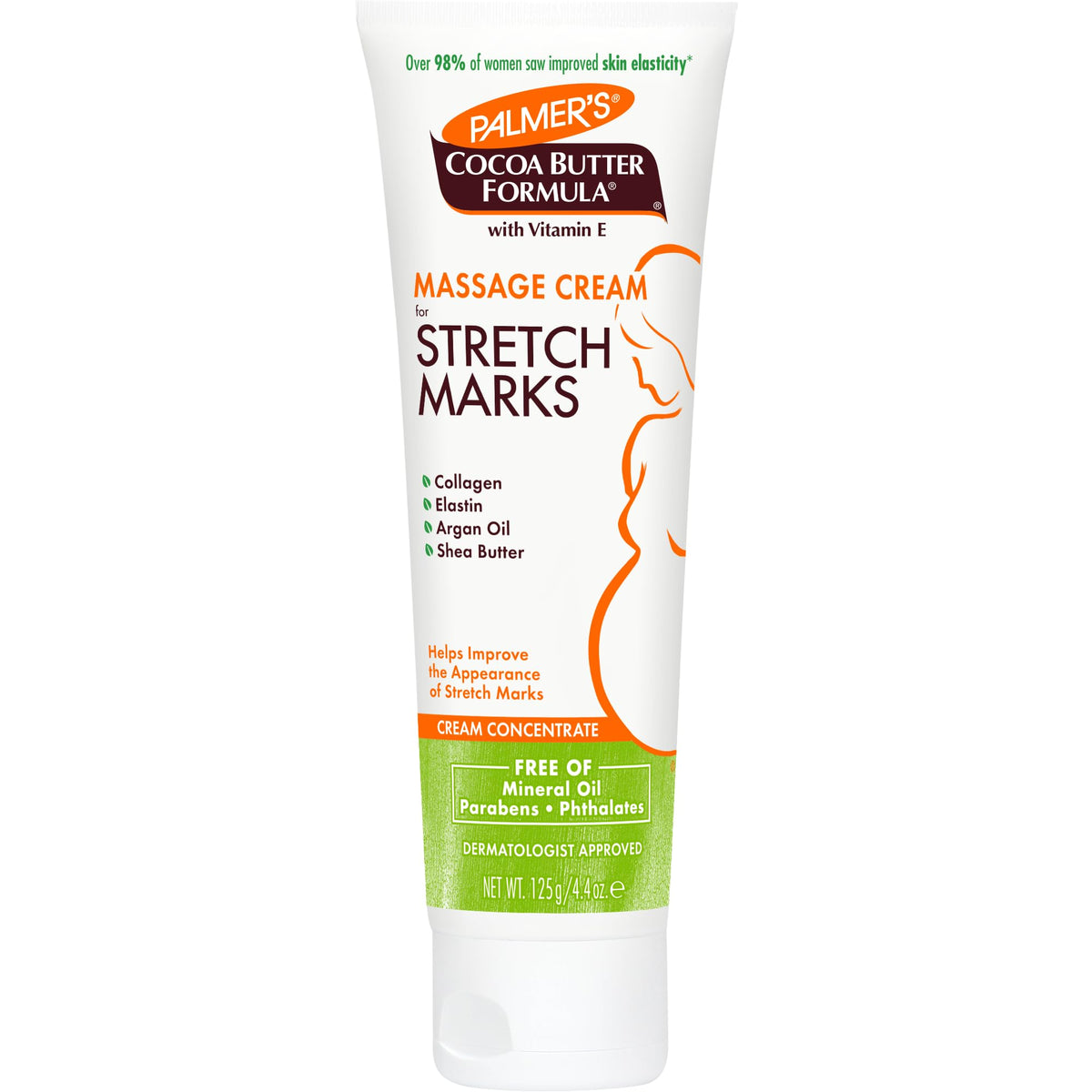 Palmer's pregnancy stretch mark cream tube on white background