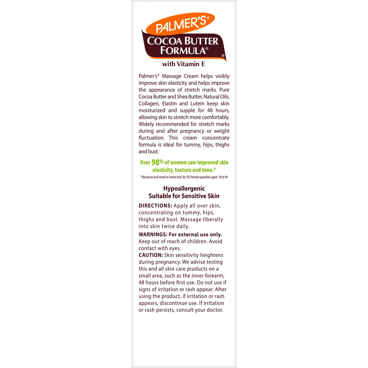 Authentic USA imported Palmer's cocoa butter massage cream with vitamin E