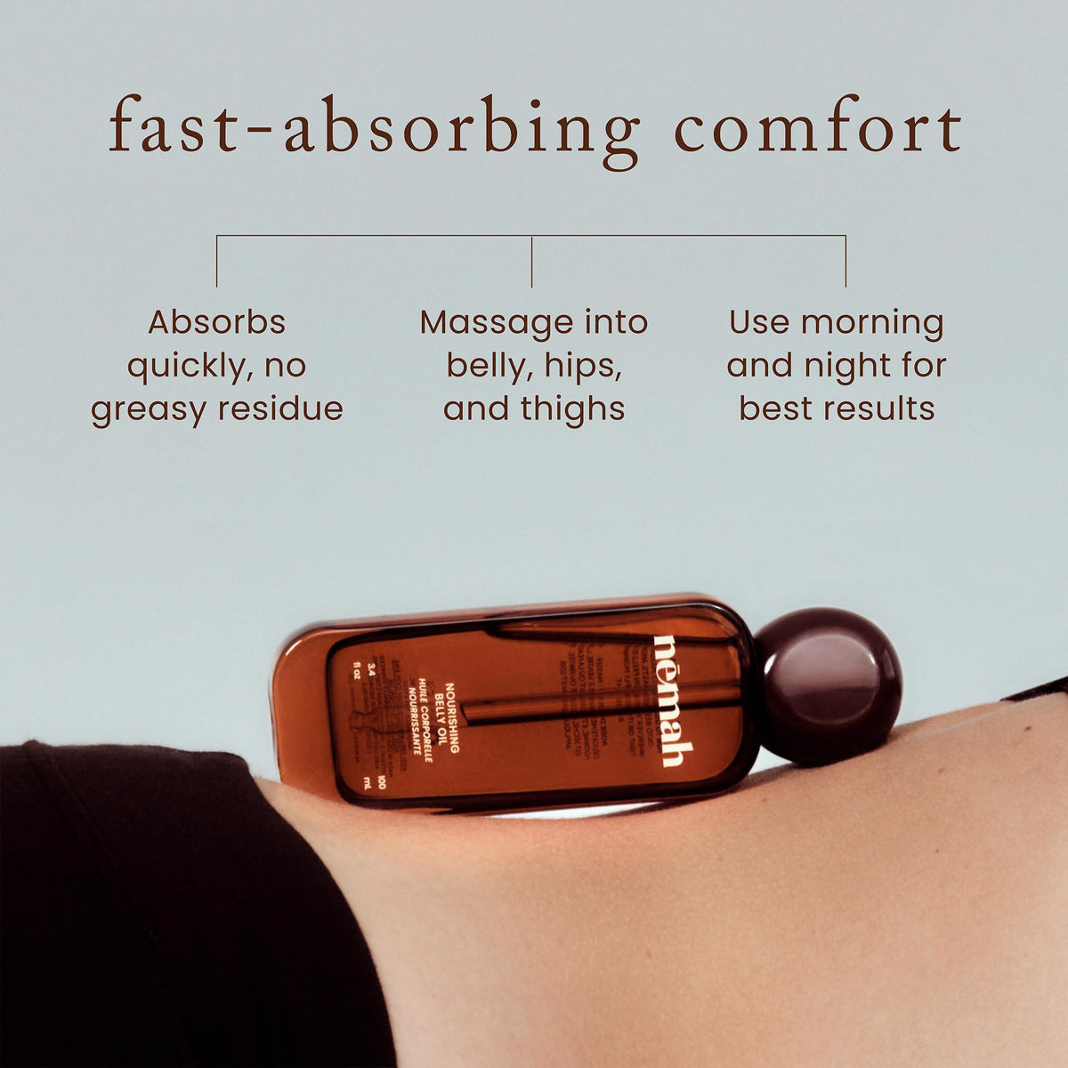 Nemah ultra hydrating fast absorbing belly oil formula