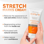 Cicatrissim body moisturizer for red and white stretch marks tube display