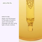 Evereden postpartum and pregnancy skincare bottle illustrating the gold colored serum