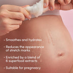 Evereden fragrance free sheet mask being applied to a pregnant belly
