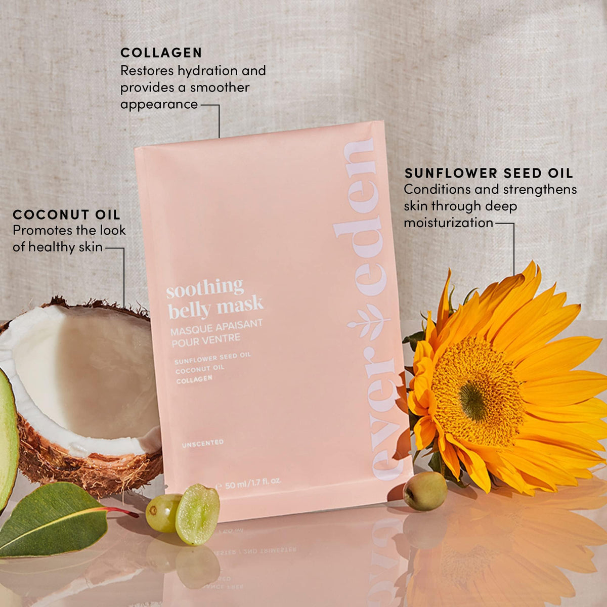 Texture of the hydrating botanical serum from the Evereden belly mask