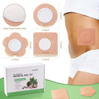 Self adhesive cotton belly button patches in round and square shapes