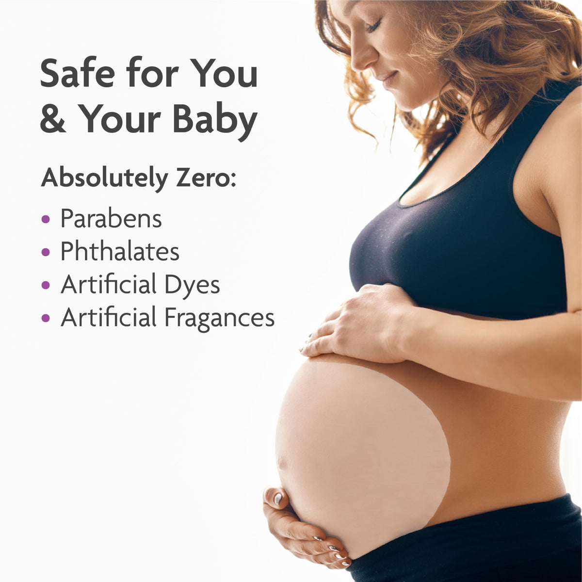 TriLASTIN hypoallergenic pregnancy bump mask for soothing itchy skin