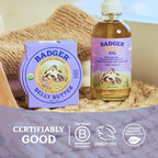 Badger Mom Care soothing body oil for stretched skin post bath application