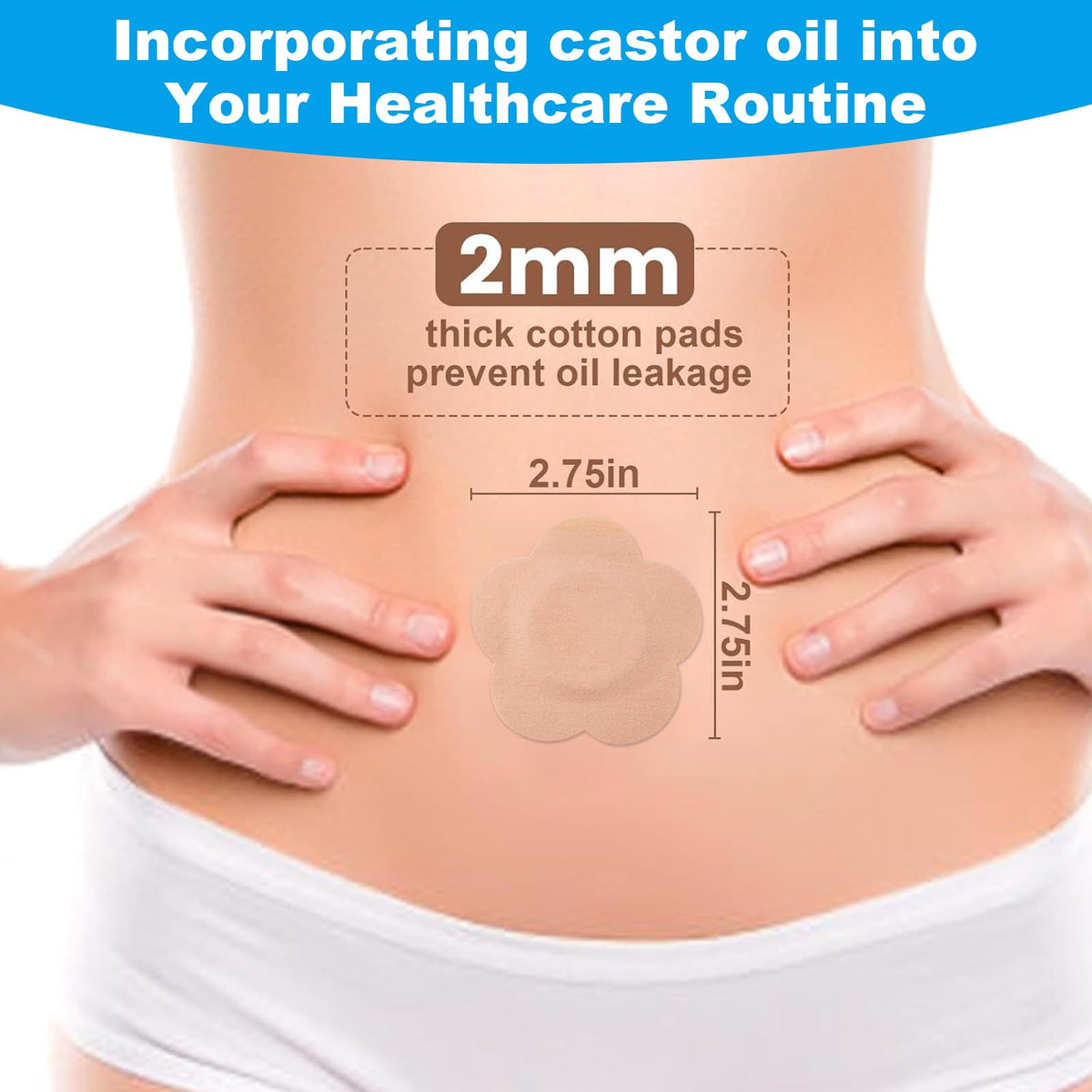 Applying drops of oil onto the disposable carrier patch for liver detox