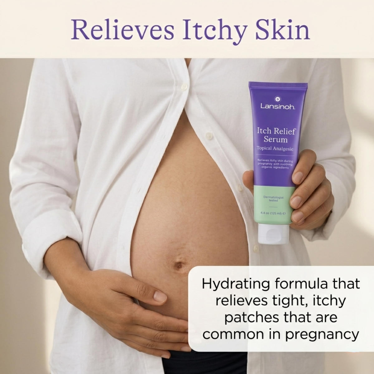 Lansinoh pregnancy cooling lotion tube showing product details