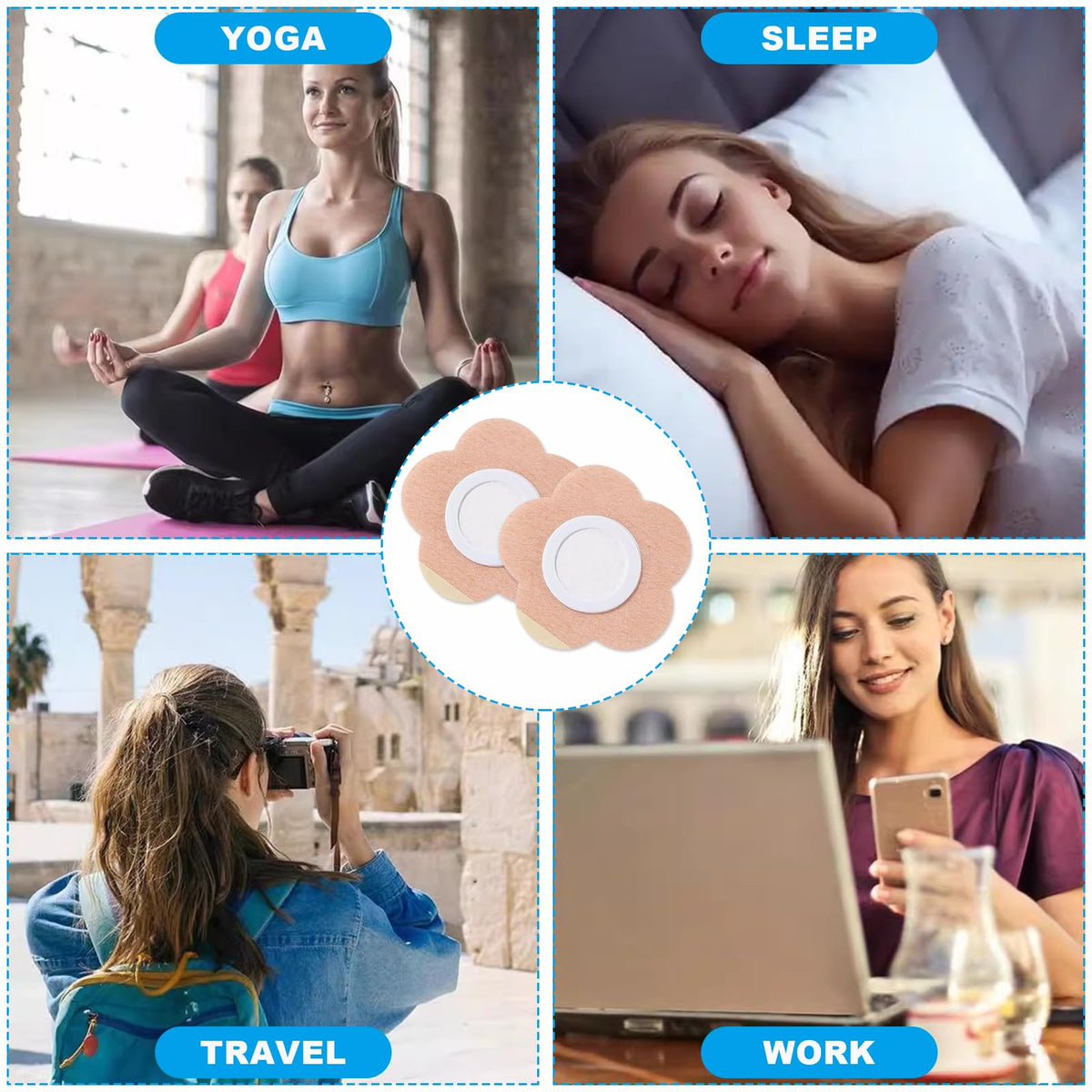A stack of one hundred pieces of portable travel friendly wellness patches