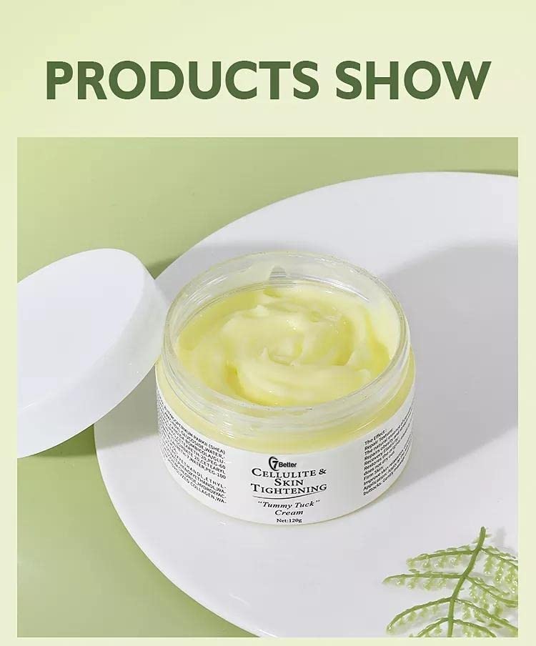 Authentic 7better LLC natural deep stretch mark cream container showing application instructions