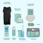 Mama And Wish labor and delivery gown with front and back snap closures for breastfeeding