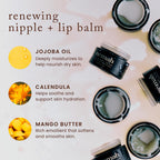Organic calendula and jojoba oil multi use nursing balm texture close up