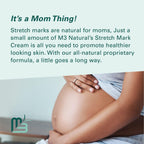 Close up of M3 Naturals maternity skin care lotion container