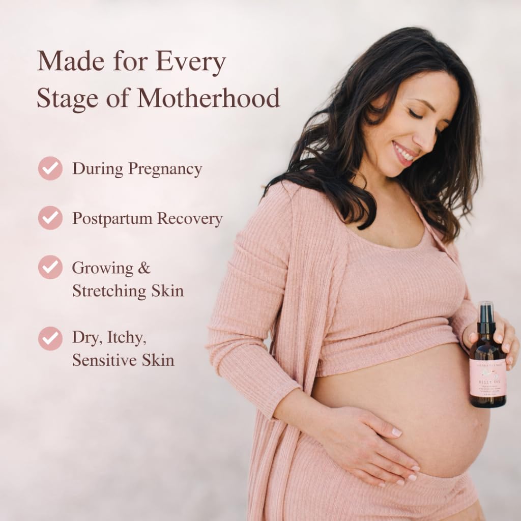 Organic belly butter jar by Irene Organics for pregnancy stretch mark prevention.