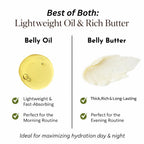 Lightweight non-greasy organic stretch mark support belly oil bottle.