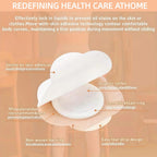 Disposable organic cotton belly button patch layout displaying the leak-proof border design