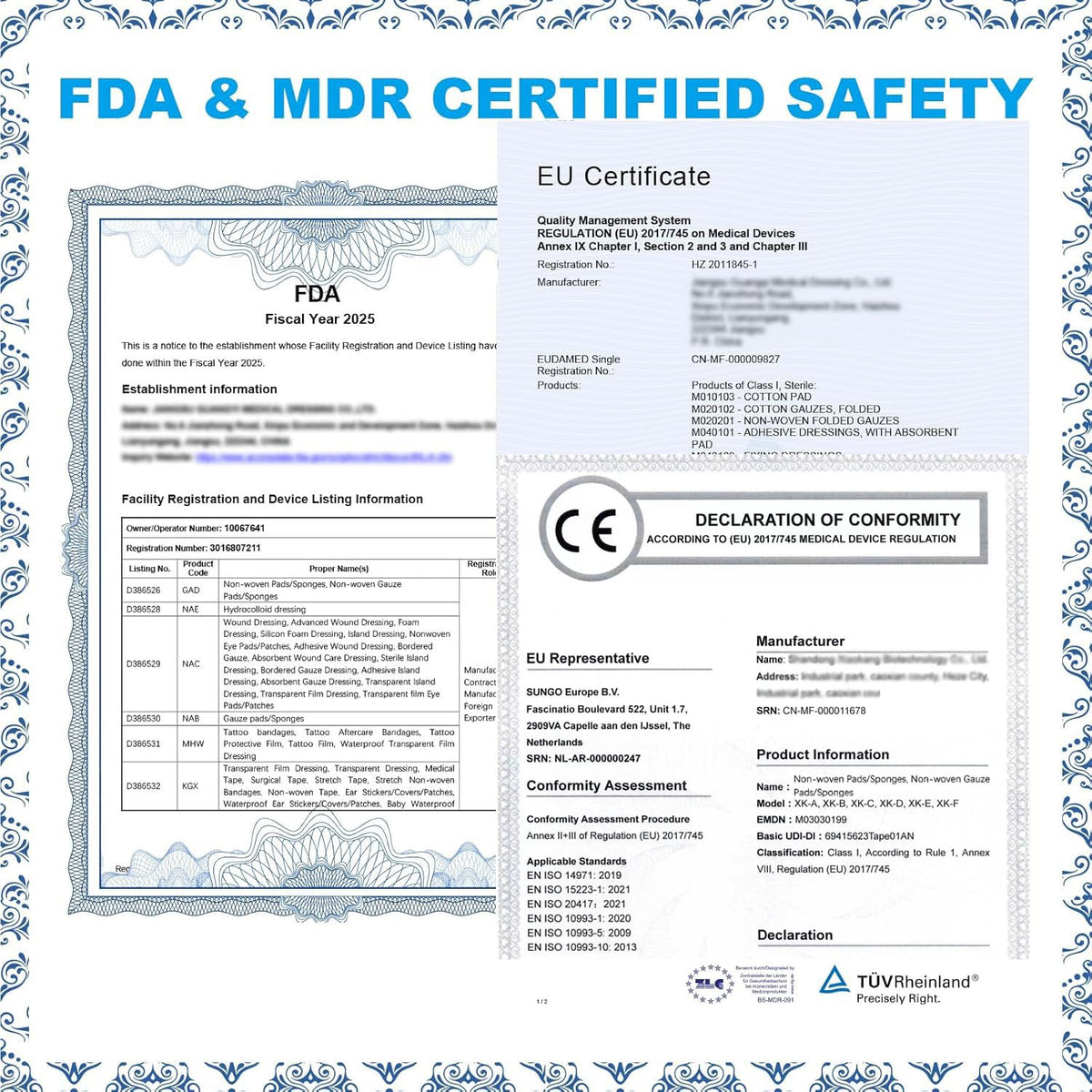 Premium carrier patches for castor oil application with breathable fabric surface closeup
