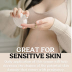 Roe Wellness pregnancy skin oil bottle showing clean plant derived ingredients label