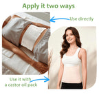 Hypoallergenic unbleached cotton compress sheet designed for soothing joint and abdomen heat therapy.