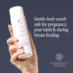 Back label of Luna Daily feminine wash detailing the maternity-safe ingredients and OBGYN development.