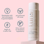 Authentic imported Luna Daily intimate cleanser bottle displaying the 250ml size indicator.