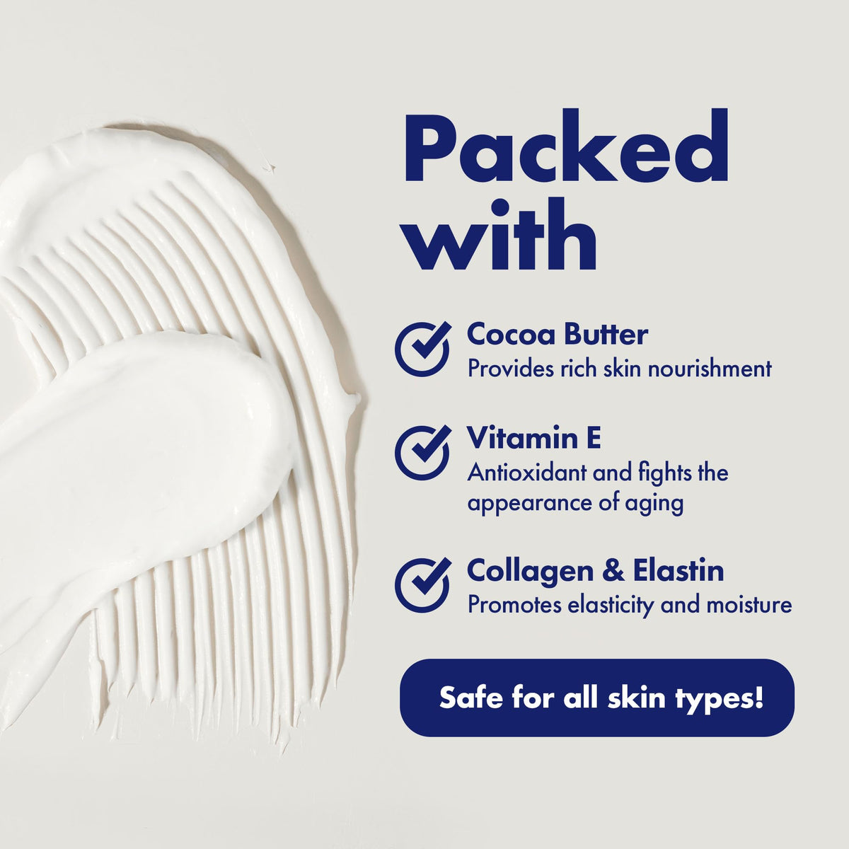 Dermisa 4 Ounce stretch mark cream showing key ingredients list