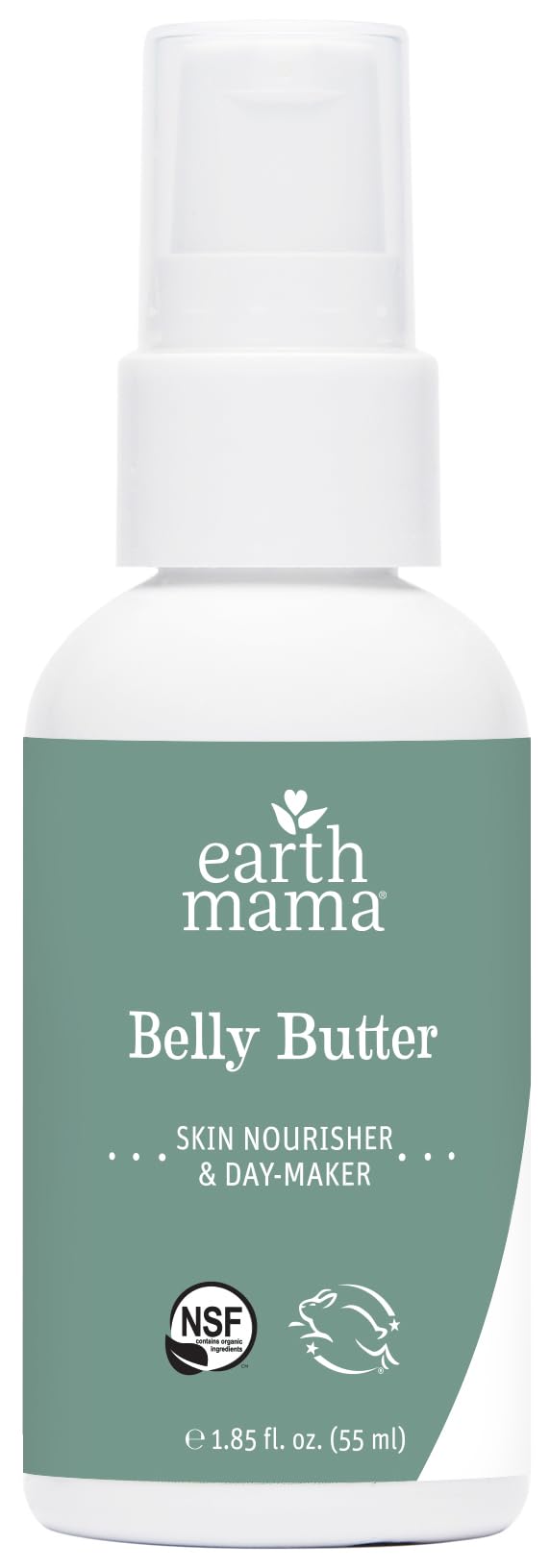 Close up view of Earth Mama orange gingeraid lip balm and organic skincare formulas for prenatal pampering.