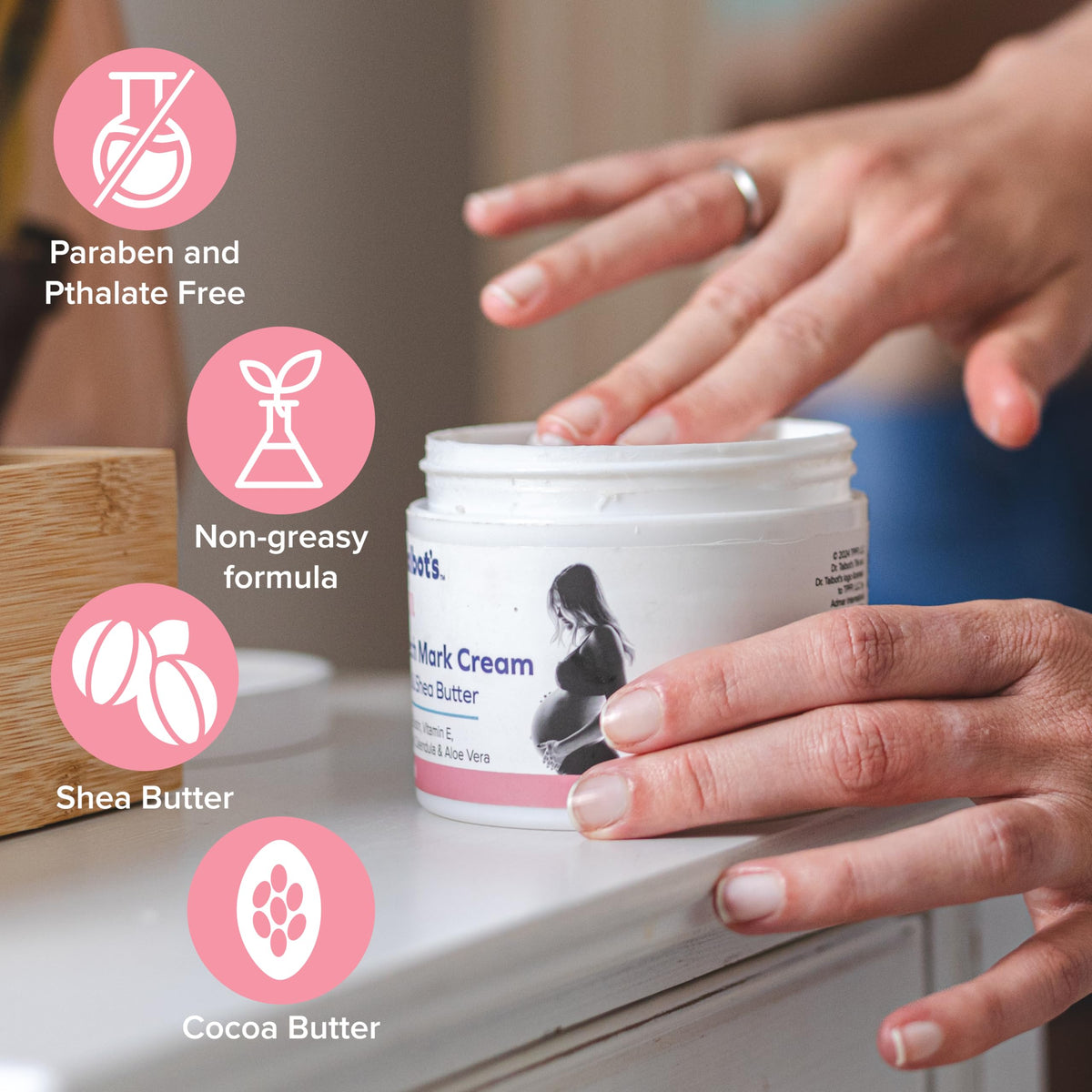 Paraben free and phthalate free stretch mark reduction cream for new mothers